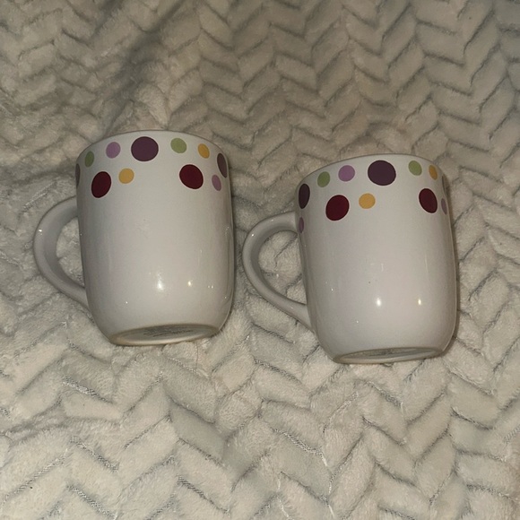 Pampered Chef Simple Additions Polka Dots Coffee Mugs Cups Set of 2 - Picture 1 of 2
